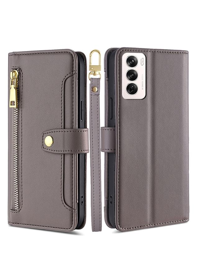 S-TOP Case For OPPO Reno12 5G Global Sheep Texture Cross-body Zipper Wallet Leather Phone Case - Image 1