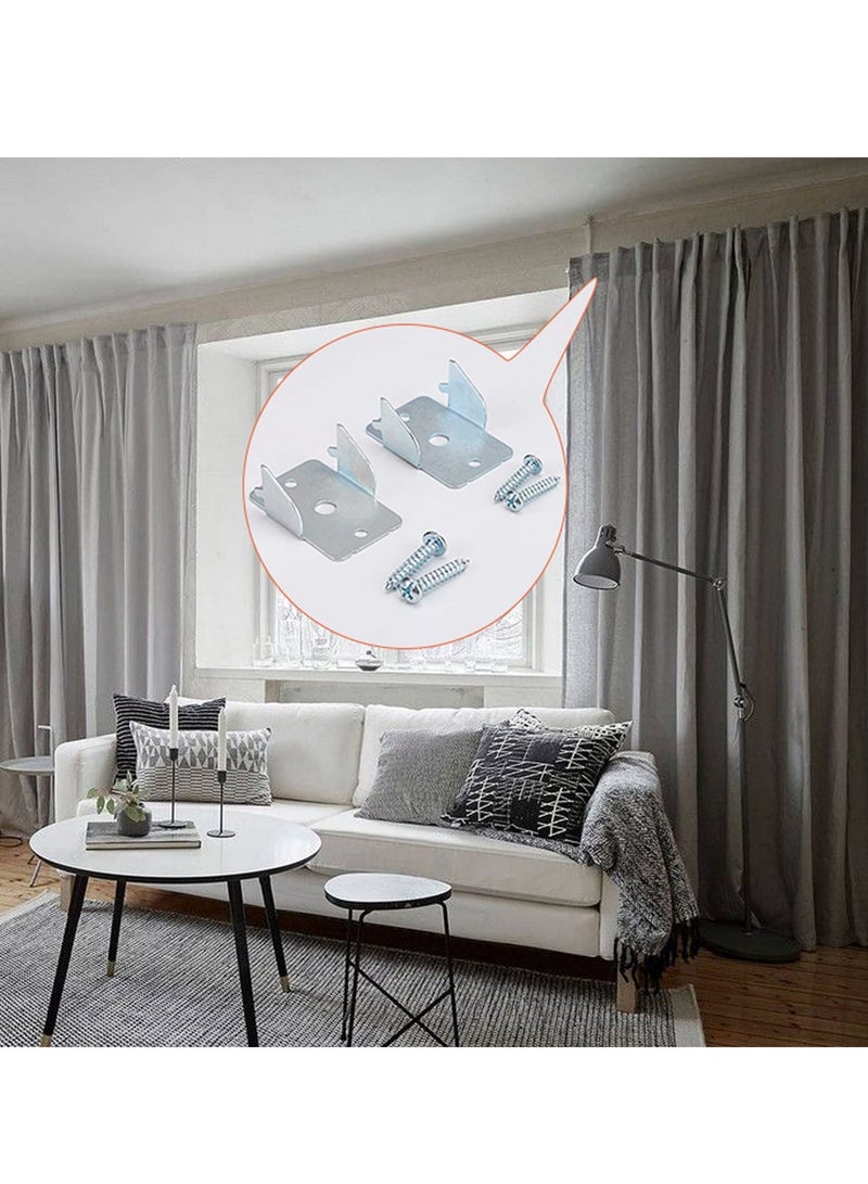 SYOSI 10pcs Metal Curtain Rods Brackets, Sturdy Curtain Rod Holders with Screws, Wall Mounted Double Curtain Rod Support Hooks Wall Brackets Holder for Home Office, Silver  - Image 5