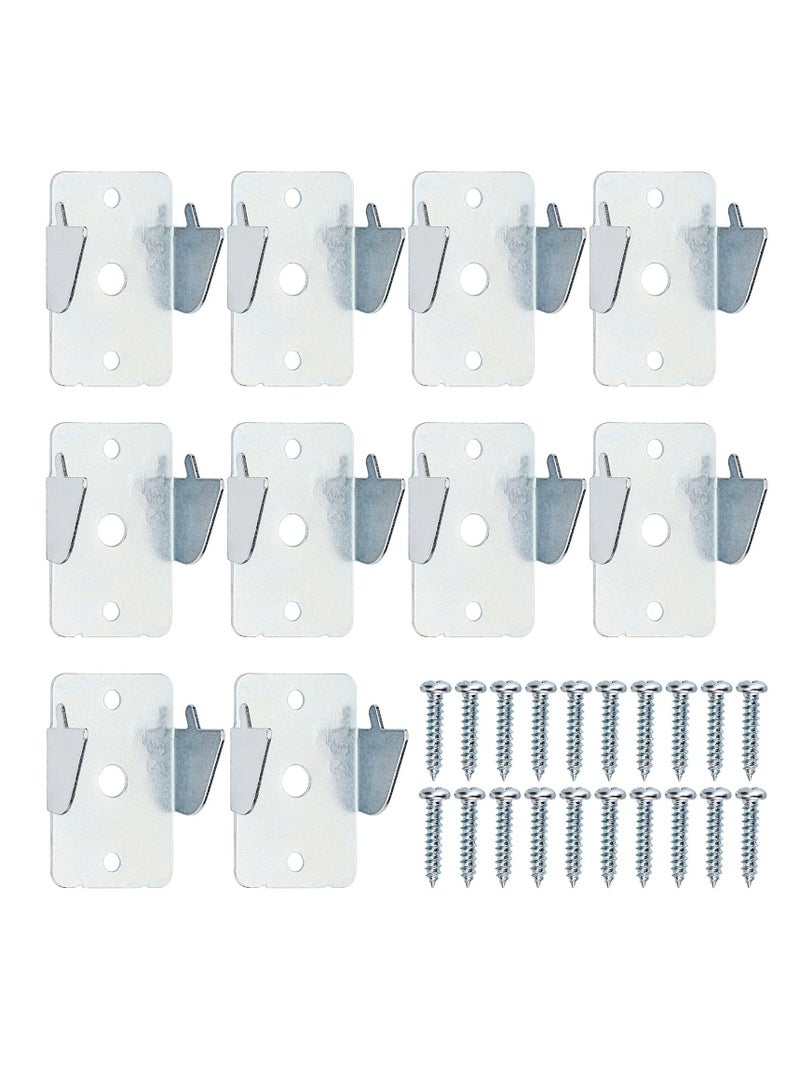 SYOSI 10pcs Metal Curtain Rods Brackets, Sturdy Curtain Rod Holders with Screws, Wall Mounted Double Curtain Rod Support Hooks Wall Brackets Holder for Home Office, Silver  - Image 1