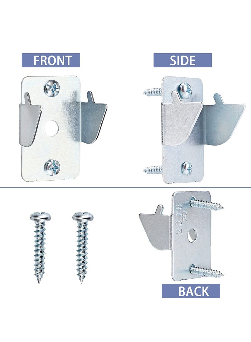 SYOSI 10pcs Metal Curtain Rods Brackets, Sturdy Curtain Rod Holders with Screws, Wall Mounted Double Curtain Rod Support Hooks Wall Brackets Holder for Home Office, Silver  - Image 4