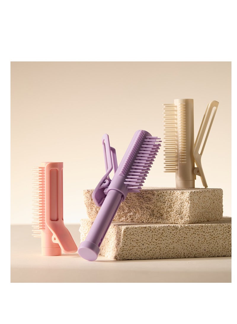 Excefore Hair Roller Clips, 3 PCS 2-in-1 Hair Roller Clips, Retractable Wavy Hair Product, Self Grip Hair Root Volume Clips, Volumizing Hair Clips Styling Tool, Pink, White, Purple  - Image 3