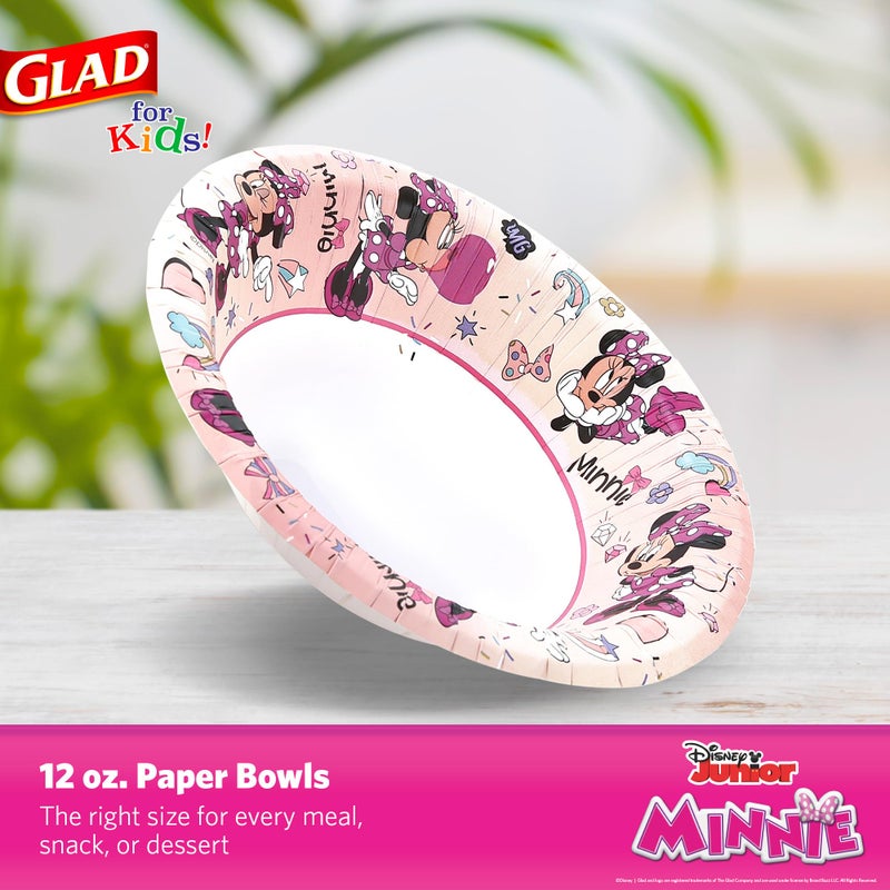 غلاد سعيد للأطفال ديزني ميكي والأصدقاء 12 أوقية أوعية الورق - ميني ماوس الوردي بولكا دوت أوعية - Image 2