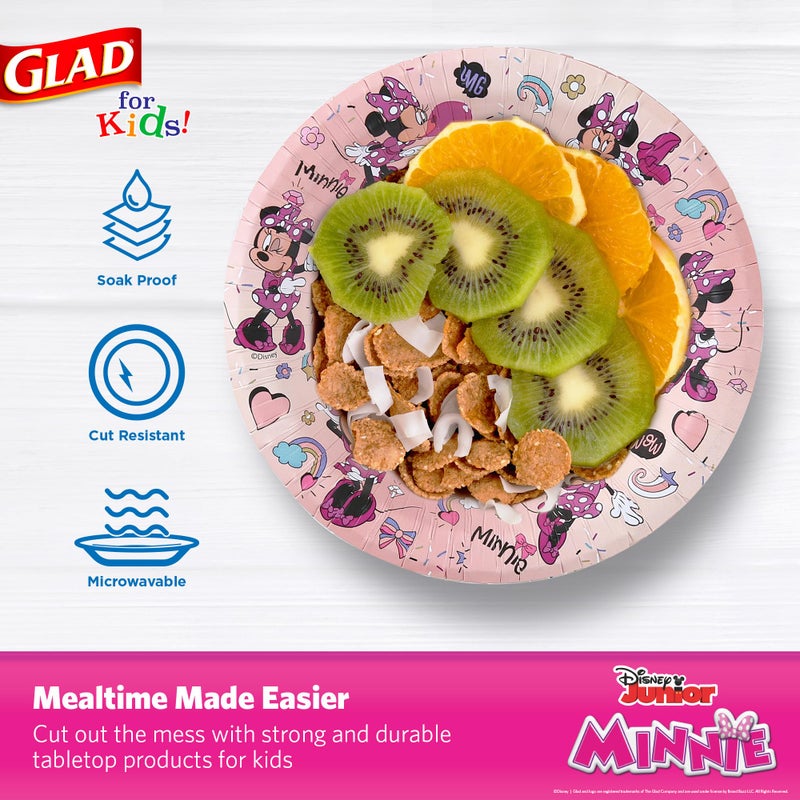 غلاد سعيد للأطفال ديزني ميكي والأصدقاء 12 أوقية أوعية الورق - ميني ماوس الوردي بولكا دوت أوعية - Image 4