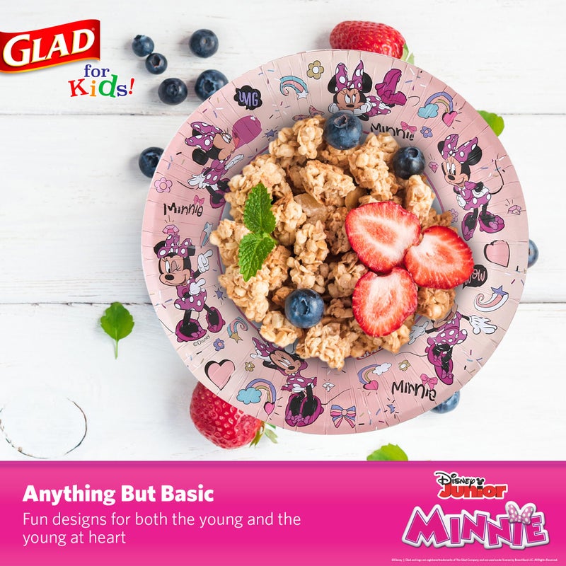غلاد سعيد للأطفال ديزني ميكي والأصدقاء 12 أوقية أوعية الورق - ميني ماوس الوردي بولكا دوت أوعية - Image 3