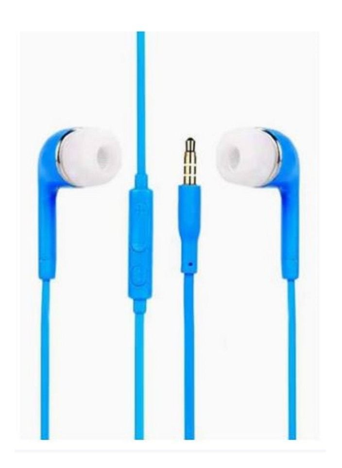 Generic In-Ear Wired Headphones With Mic Blue 