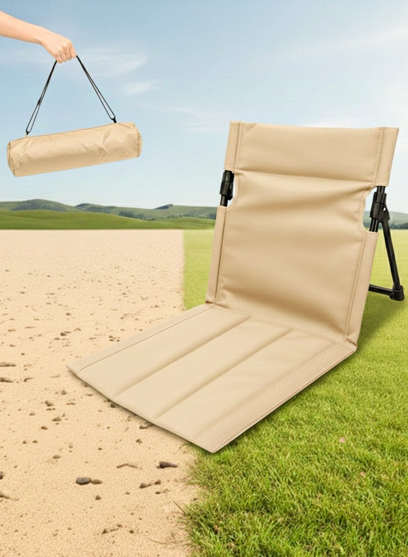 ISHWAZ Outdoors Relaxing Chair with Carry Bag for Sitting Sessions, Parks, Picnics, Beach, Travel, Trips, Ramadan Dinners & Stadium Use – Portable Beach Chair with Back Support – Camping Backrest Floor Chair - Image 1