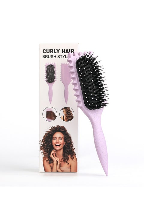 2024 Newest Bounce Curl Brush,Bounce Curl Defining Brush,Curl Defining Brush,Hair Brush Styling Brush,Shaping and Defining Curls for Women Girls (Color : Purple)