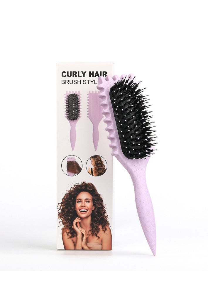 Generic - 2024 Newest Bounce Curl Brush,Bounce Curl Defining Brush,Curl Defining Brush,Hair Brush Styling Brush,Shaping and Defining Curls for Women Girls (Color : Purple) - Image 1