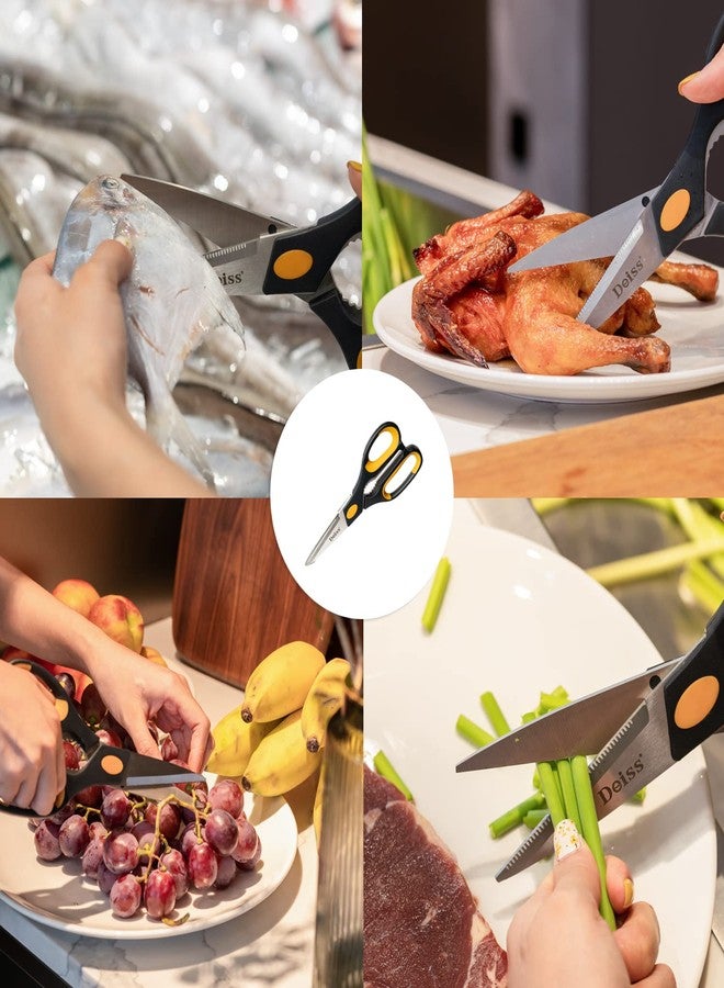 Deiss PRO Kitchen Shears, Kitchen Scissors Heavy Duty, Dishwasher Safe All Purpose, Stainless Steel Food Scissors for Kitchen - Sharp Shears for Chicken, Poultry, Fish, Meat, Salads, Herbs - Image 4