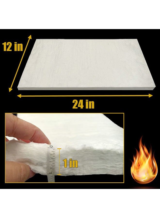 Cedolio Geesic Ceramic Fiber Blanket Fireproof Insulation Baffle Rated to 2400F, High-Temperature Resistance for Stoves, Kilns, Forges 1inch (Thick) x12inch x24inch - Image 2