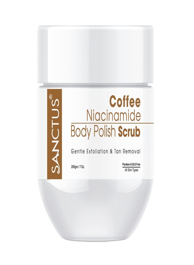SANCTUS Coffee Niacinamide Body Polish Scrub For Gentle Exfoliation, Tan Removal & Softer Skin - Men & Women- Organic Nourishment & Glow 200gm - Image 1