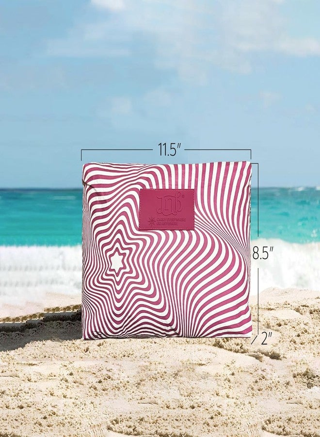 JNB 100% Coated Tyvek Material Geometric Design Beach Pouch, Waterproof Pouch for Beach, Makeup Pouch, Wet Dry Bag,Clutch, Fuch05 - Image 3