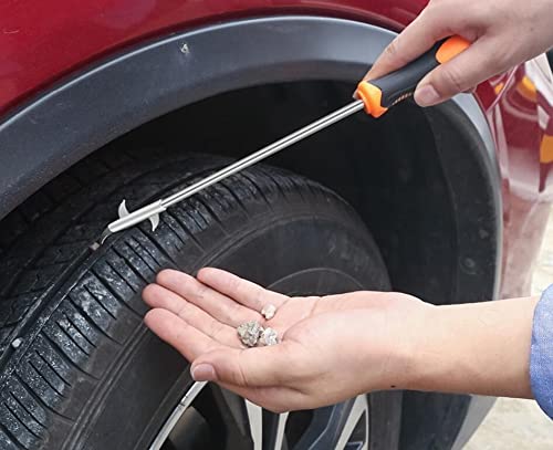 Rasikvar 2 in 1 Car Tire Stone Cleaning Hook, Tire Groove Stones Removing Tool, Tyre Stone Picker for Motor Bike Truck Car, Tire Protector Repair Tool - Image 5