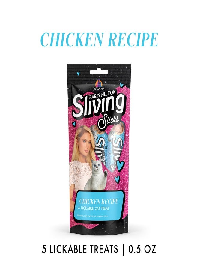 Weruva Paris Hilton Pamper Like Paris Sliving Sticks, Chicken, 0.5oz Lickable Cat Treats, Pack of 5 - Image 2