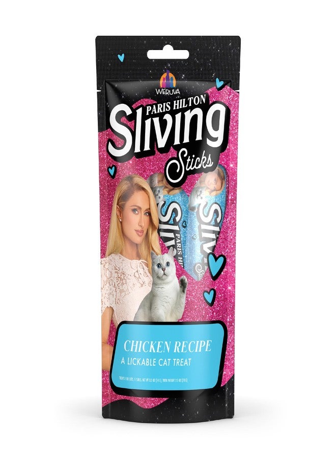 Weruva Paris Hilton Pamper Like Paris Sliving Sticks, Chicken, 0.5oz Lickable Cat Treats, Pack of 5 - Image 1
