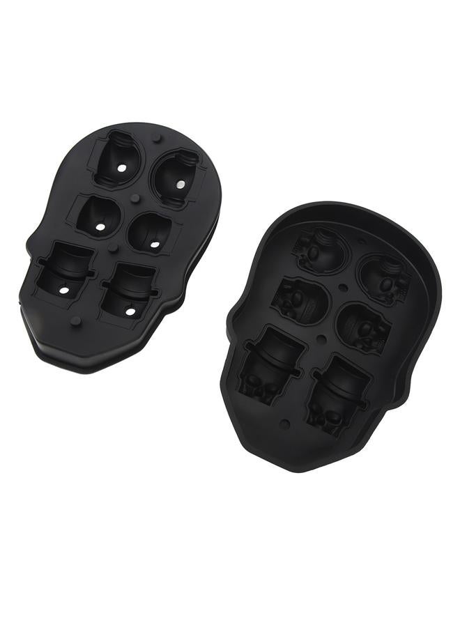 3D Skull Ice Cube Mold 6 Grid Flexible Silicone Skull Ice Maker Mold for Cold Drinks Bar Drinks Pastries Chocolates - Image 5