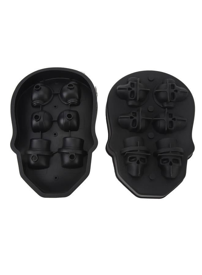 3D Skull Ice Cube Mold 6 Grid Flexible Silicone Skull Ice Maker Mold for Cold Drinks Bar Drinks Pastries Chocolates - Image 4