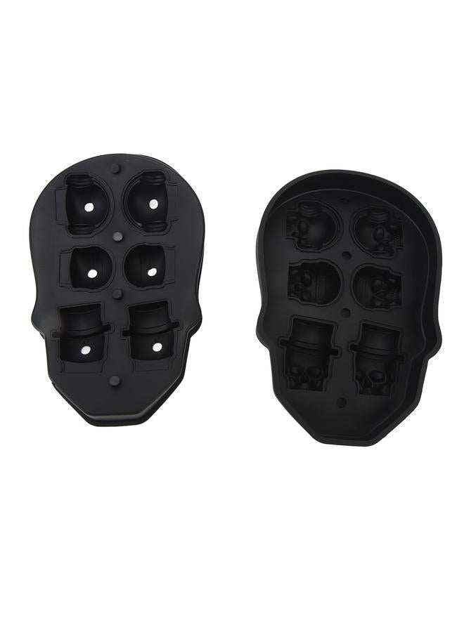 3D Skull Ice Cube Mold 6 Grid Flexible Silicone Skull Ice Maker Mold for Cold Drinks Bar Drinks Pastries Chocolates - Image 1