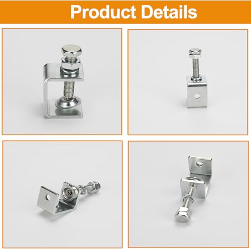 Pioleackflew 6 Pack Stainless Steel C Clamp - 1-3/16 Inch Small C Clamp Set, Heavy Duty Metal C Clamps Mini Tiger G-Clamp Adjustable U Clamps with Stable Wide Jaw Opening for Fixed Woodworking and Welding Mounting - Image 5