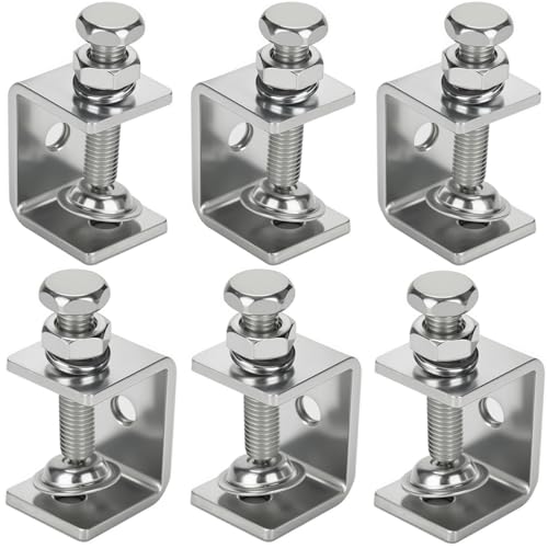 Pioleackflew 6 Pack Stainless Steel C Clamp - 1-3/16 Inch Small C Clamp Set, Heavy Duty Metal C Clamps Mini Tiger G-Clamp Adjustable U Clamps with Stable Wide Jaw Opening for Fixed Woodworking and Welding Mounting - Image 1