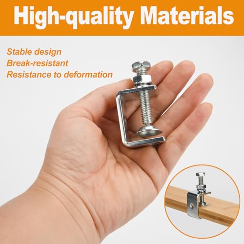 Pioleackflew 6 Pack Stainless Steel C Clamp - 1-3/16 Inch Small C Clamp Set, Heavy Duty Metal C Clamps Mini Tiger G-Clamp Adjustable U Clamps with Stable Wide Jaw Opening for Fixed Woodworking and Welding Mounting - Image 2