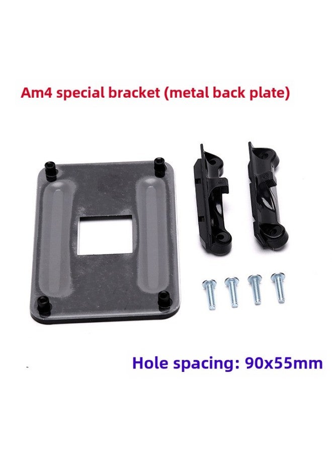 Loquat 1700 1151 AMD4 1366 2011 X58 X79 CPU Fan Radiator Buckle Base Bracket-Color:AM4 Metal Back Black Upper Shelf - Image 1