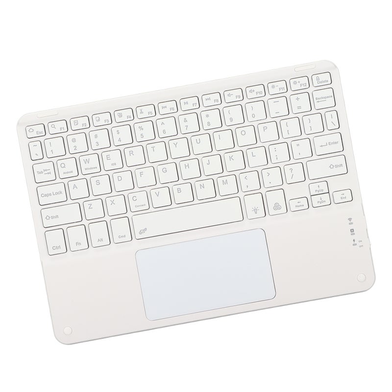 Wireless Keyboard with Touchpad Quadrate Keycap Ultra Thin 10inch Wireless Keyboard with RGB Backlight for Home Office White - Image 2