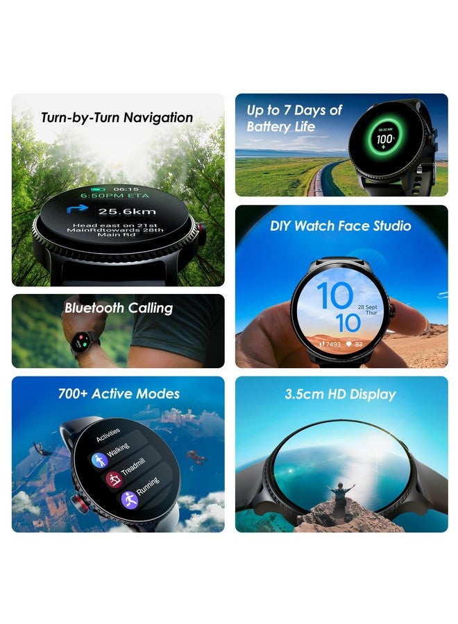 boAt boAt Lunar Discovery w/ 1.39" (3.5 cm) HD Display, Turn-by-Turn Navigation, DIY Watch Face Studio, Bluetooth Calling, Emergency SOS, QR Tray, Smart Watch for Men & Women(Active Black) - Image 2