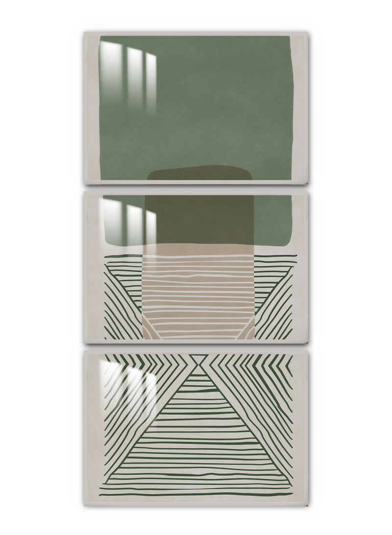 Marktna Three Wall Panels 120x60cm With an Abstract Design Silver Frame And a Transparent Acrylic Layer 0.5kg - Image 2