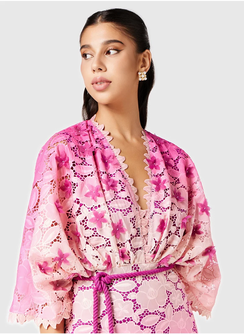 Threadz by Ajooni Floral Lace Dress