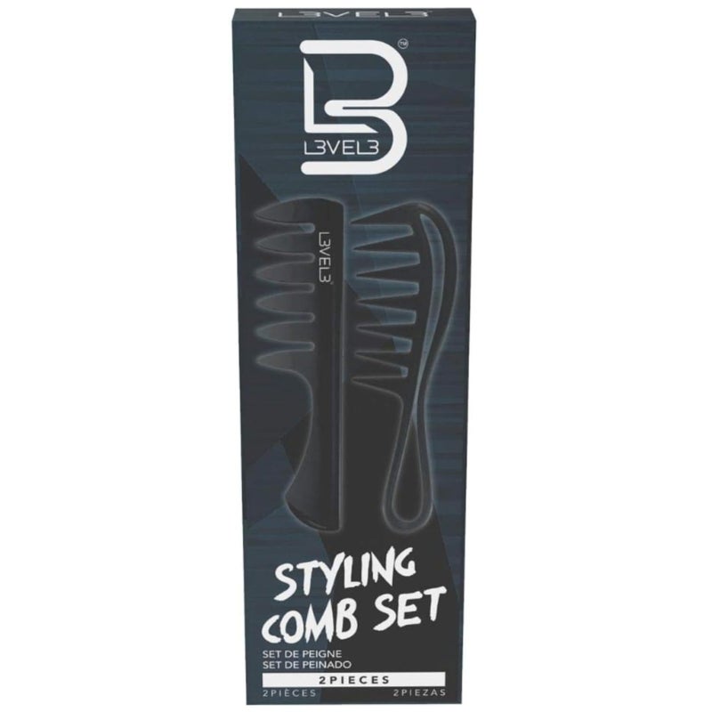 L3 Styling Comb Set - Professional Salon Look - Lightweight and Ergonomic - Comfortable and Glides Easily - Level Three - 2pc - Image 1