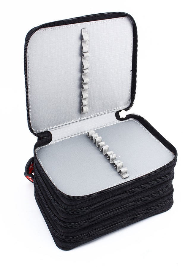 72 Inserting Super Large Capacity Multilayer Pencil Pen Bag Pouch Cosmetic Case Black - Image 5