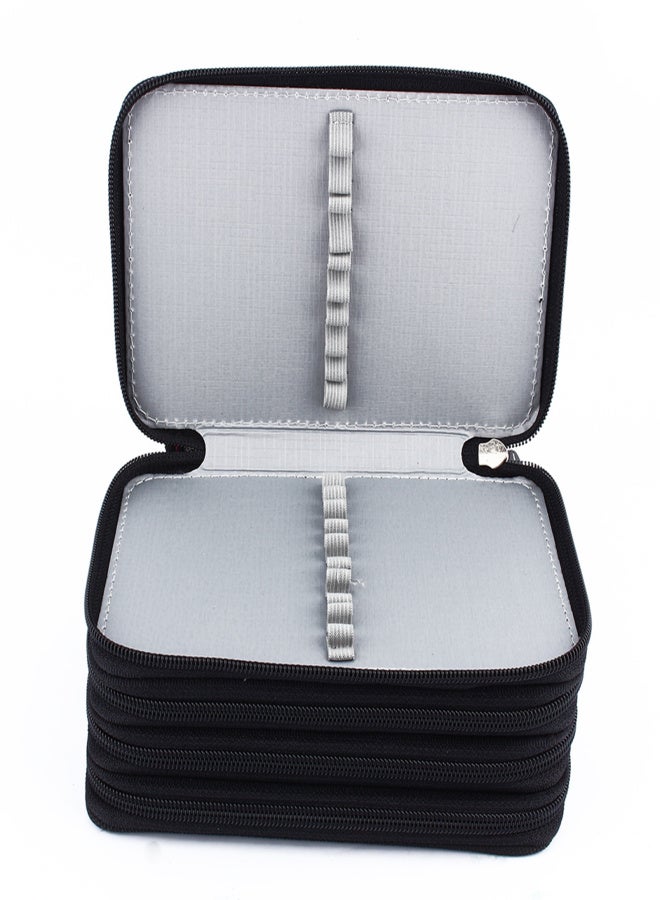 72 Inserting Super Large Capacity Multilayer Pencil Pen Bag Pouch Cosmetic Case Black - Image 3