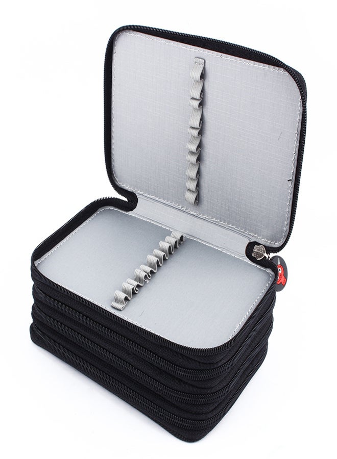 72 Inserting Super Large Capacity Multilayer Pencil Pen Bag Pouch Cosmetic Case Black - Image 4
