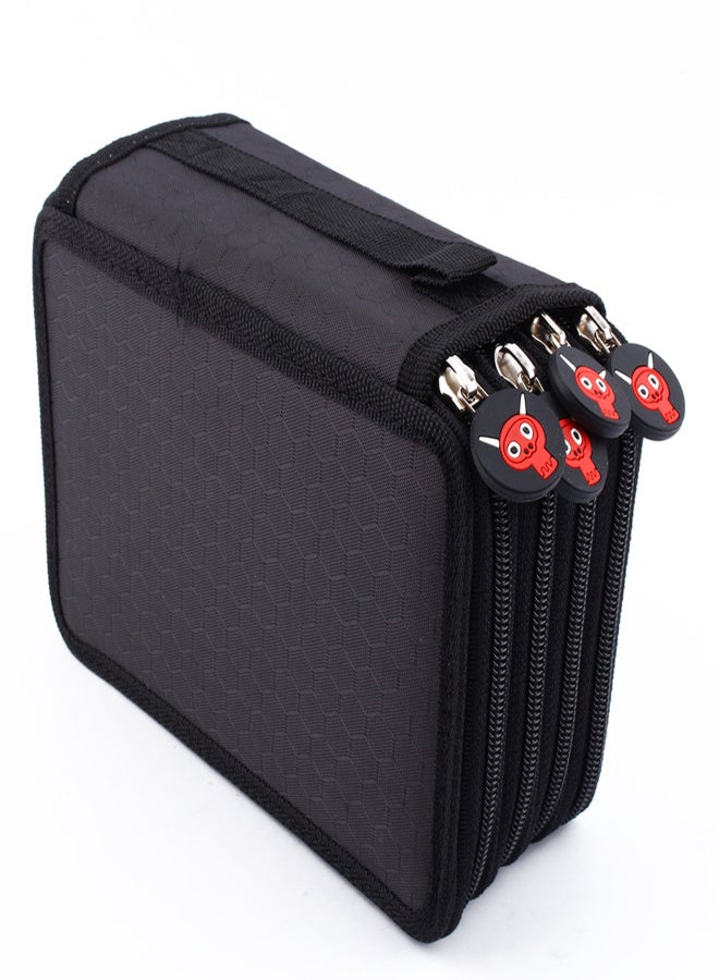 72 Inserting Super Large Capacity Multilayer Pencil Pen Bag Pouch Cosmetic Case Black - Image 1