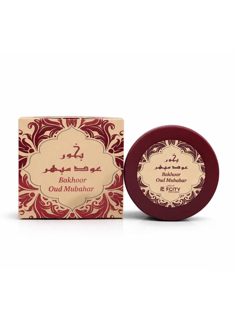 FCITY بخور عود مبهار – العود الناعم وبخور الأزهار المسكية – عطر منزلي عربي يدوم طويلاً – 60 جم