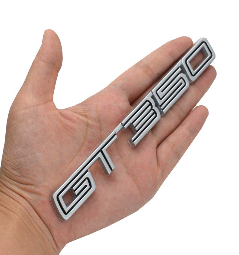 EmbRoom 1pcs GT350 Emblem Badge GT Decal Rear Trunk Sticker (Chrome/Black) - Image 3