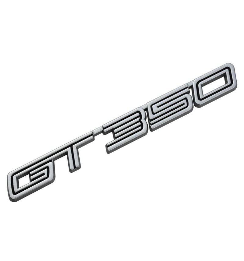 EmbRoom 1pcs GT350 Emblem Badge GT Decal Rear Trunk Sticker (Chrome/Black) - Image 1
