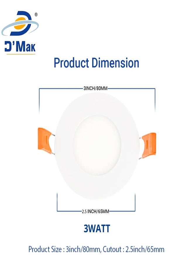 D'Mak 3W LED Concealed Round Shaped Panel Light with Adapter, for POP False Ceiling (White) - Image 4