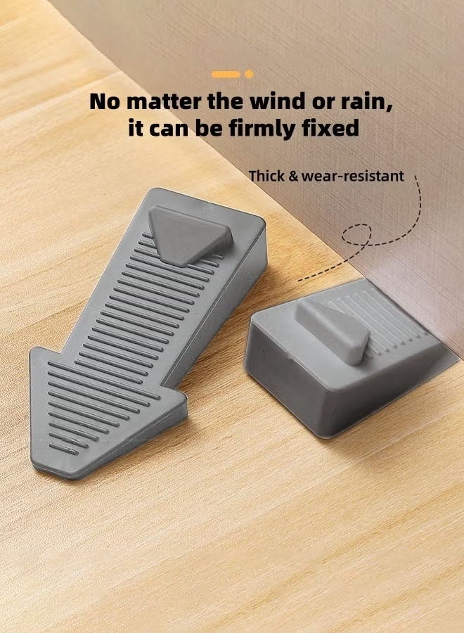 HQ-GAMING Door Stoppers for Bottom of Door, 2 Pacl Premium Rubber Door Stops, Sturdy Wedge for Carpet, Tile, Concrete, Wood, Door Holder for Heavy Duty Door, Grey  - Image 3
