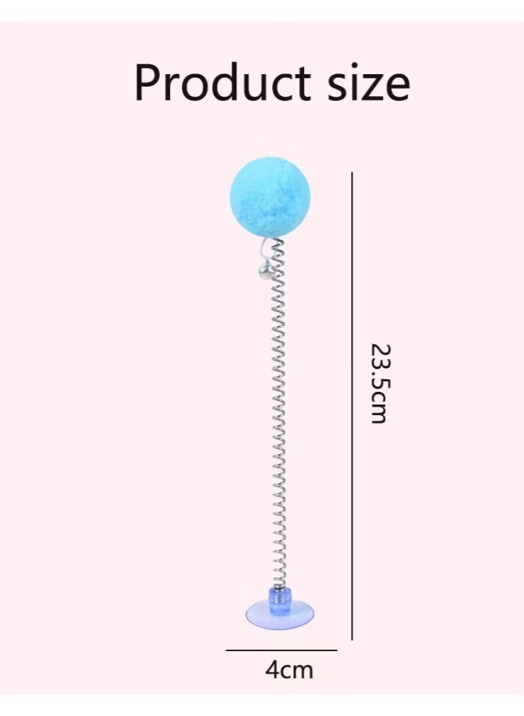 قطعتان من كرات الربيع الملونة للقطط - لا يتطلب تركيبًا، مناسبة للعب التفاعلي مع القطط الصغيرة، كرات صفراء زاهية وزرقاء على نوابض مرنة، رائعة للقطط الصغيرة، أنشطة القطط الداخلية | تصميم مرح | تصميم ملون - Image 3