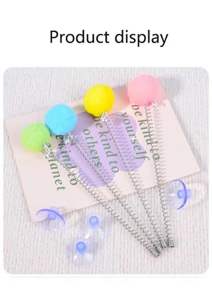 قطعتان من كرات الربيع الملونة للقطط - لا يتطلب تركيبًا، مناسبة للعب التفاعلي مع القطط الصغيرة، كرات صفراء زاهية وزرقاء على نوابض مرنة، رائعة للقطط الصغيرة، أنشطة القطط الداخلية | تصميم مرح | تصميم ملون - Image 2