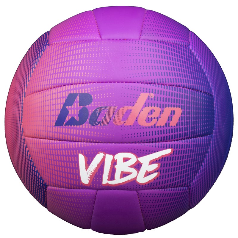 Baden | Vibe | Cushioned Synthetic Leather Recreational Indoor/Outdoor Volleyball | Purple/Pink