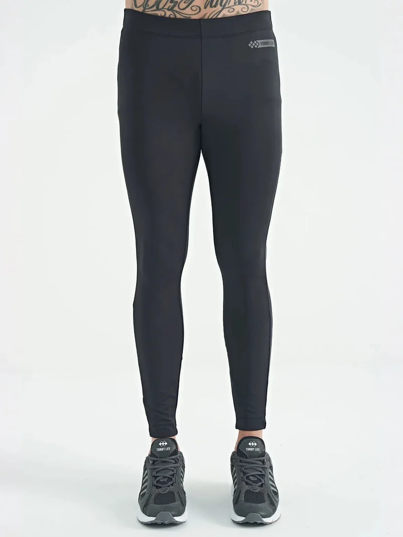تومي لايف TOMMY Men's Skinny High-Waist Knit Active Pants