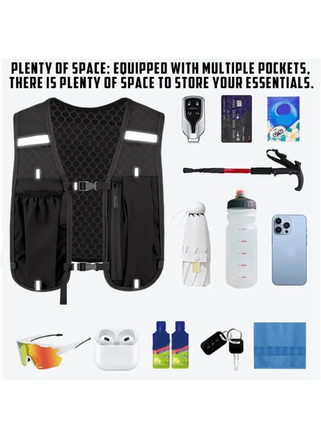 PAWSONIFY Running Vest, Reflective Hydration Backpack Lightweight Athletic Wear for Women Men Hiking Cycling Climbing Camping Biking Jogging Trail Race - Image 3
