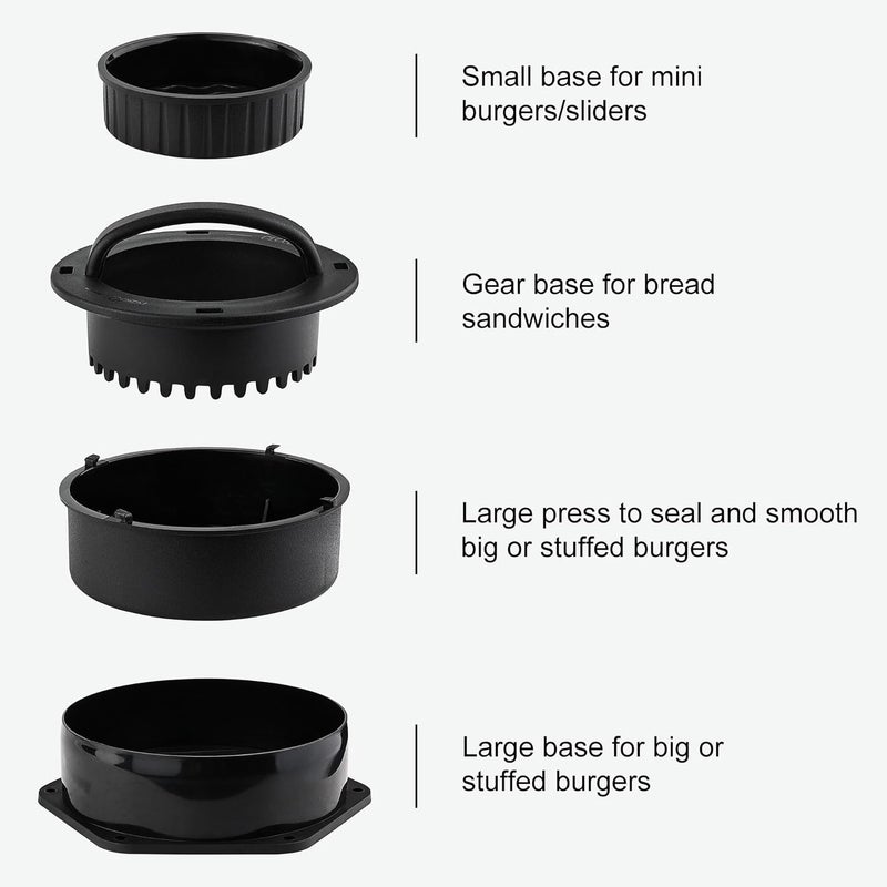 POLIGO Smash Burger Press Kit - 4 in 1 Hamburger Patty Storage Containers,6.69" Round Cast Iron Smash Bacon Press- Non Stick Smash Burger Press Set for Grill and Griddle Cooking - Image 5