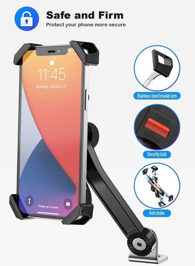 Grefay Motorcycle Phone Mount Metal Smartphone Holder for Motorbike Rearview Mirror with 360 Rotate for 4.5 to 6.8 inch Smartphone - Image 2