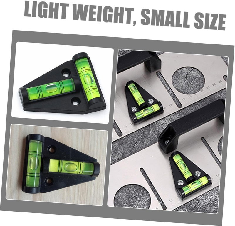 VILLCASE 5pcs T-shaped Triangle Bubble Levels Portable Mini Plastic Spirit Levels with Installation Holes for Precision Measurement and DIY Tools - Image 3