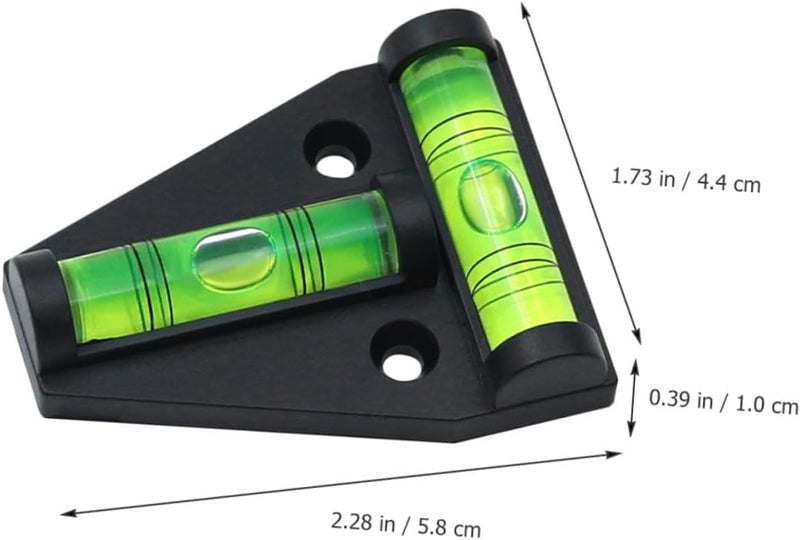 VILLCASE 5pcs T-shaped Triangle Bubble Levels Portable Mini Plastic Spirit Levels with Installation Holes for Precision Measurement and DIY Tools - Image 2