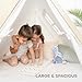 Comfy Cubs Kids Play Tent Breathable Cotton Teepee for Imaginative Activity Indoor Canvas Play Tent Easy Setup Safe Design and Spacious Layout for Children Natural Wood - Image 4